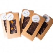 CHOCOLAT NOIR ECLATS CARAMEL - Les tablettes de chocolat noir (poids net : 110gr) - La Biscuiterie Lolmede
